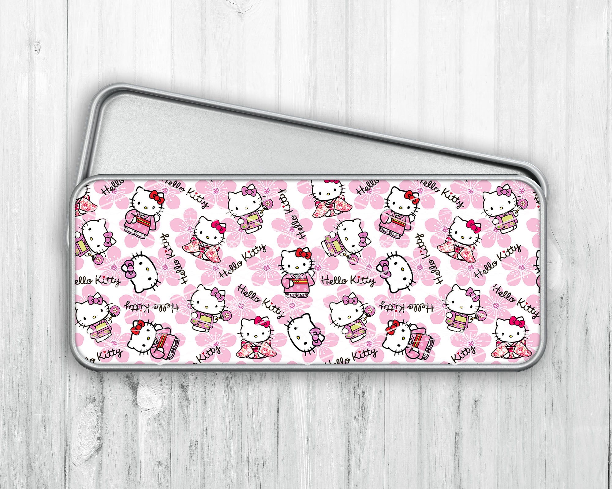 Pencil/Pen Tin Case • HK Cherry Blossoms