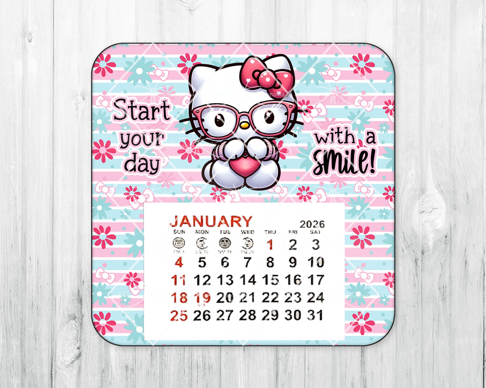 2026 Mini Magnetic Calendar • HK with Glasses