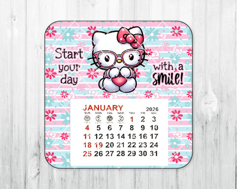 2026 Mini Magnetic Calendar • HK with Glasses