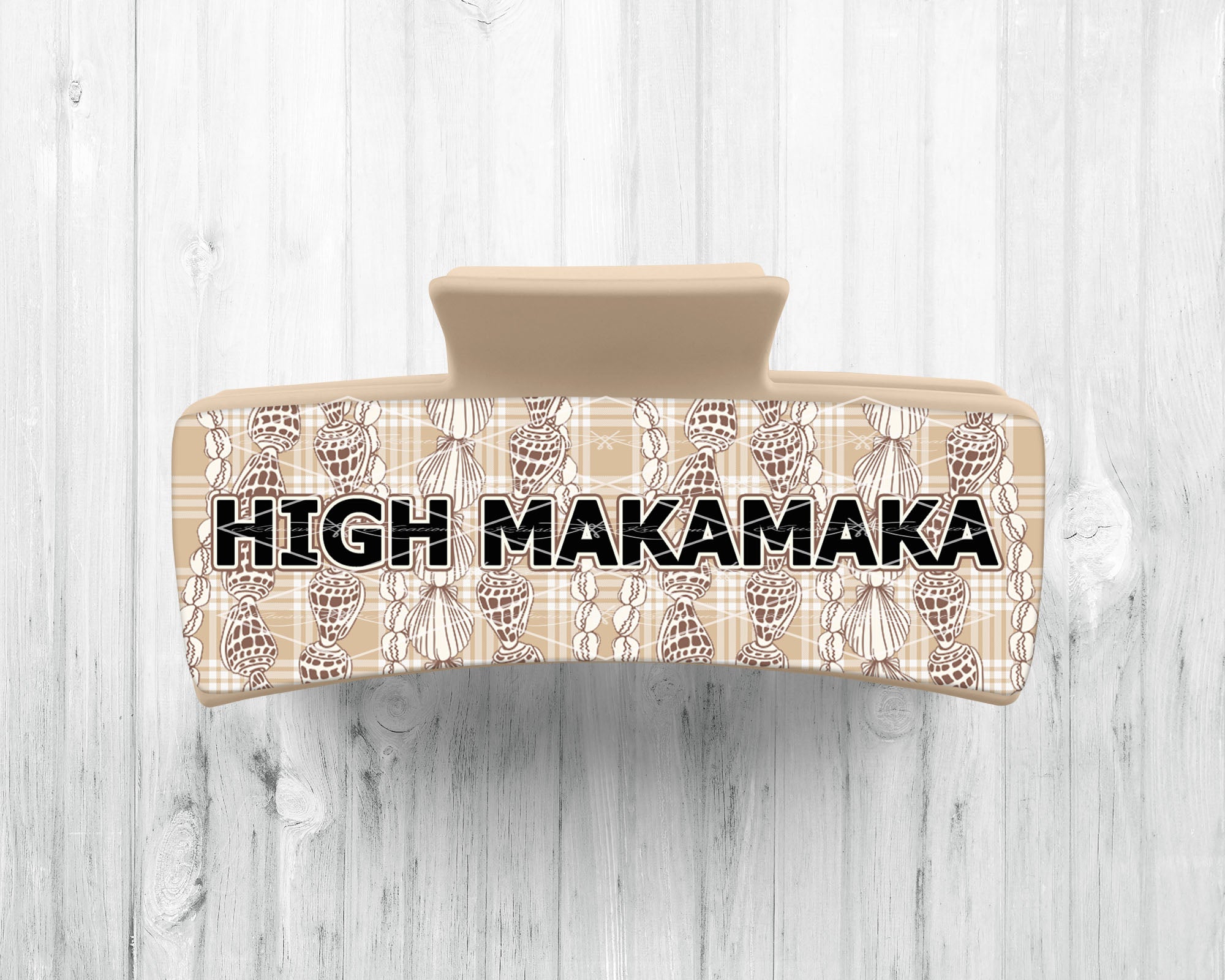 Large Hair Claw • Local Kine Sayings • High Makamaka (Beige)