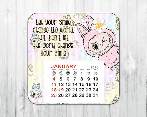 2026 Mini Magnetic Calendar • Labubu with Pua