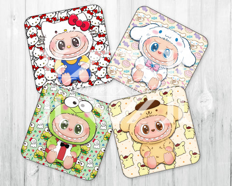 Drink Coaster Set • Labubu x Sanrio (1) • Set of 4