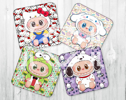 Drink Coaster Set • Labubu x Sanrio (2) • Set of 4