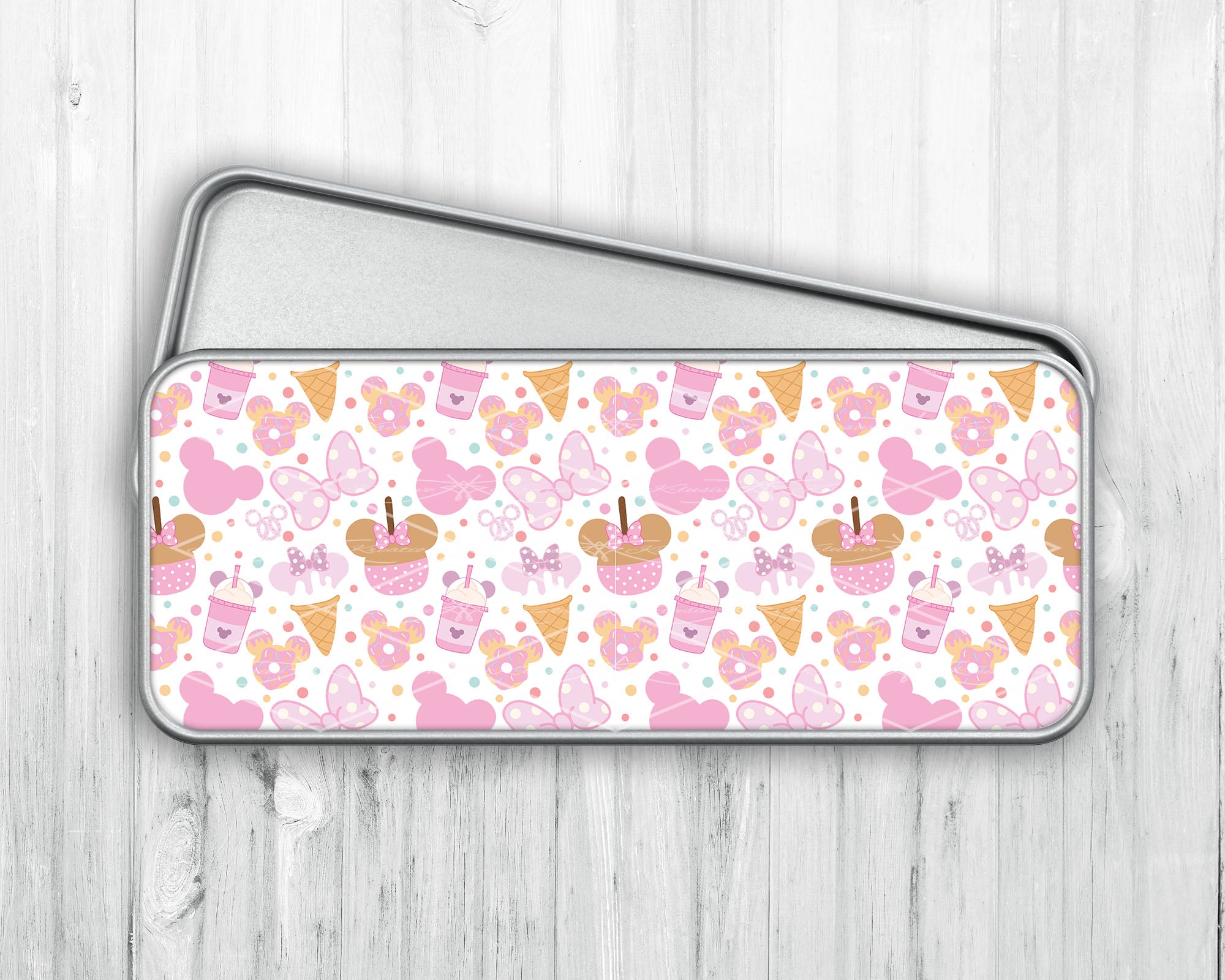 Pencil/Pen Tin Case • Girl Mouse Magical Park Snacks