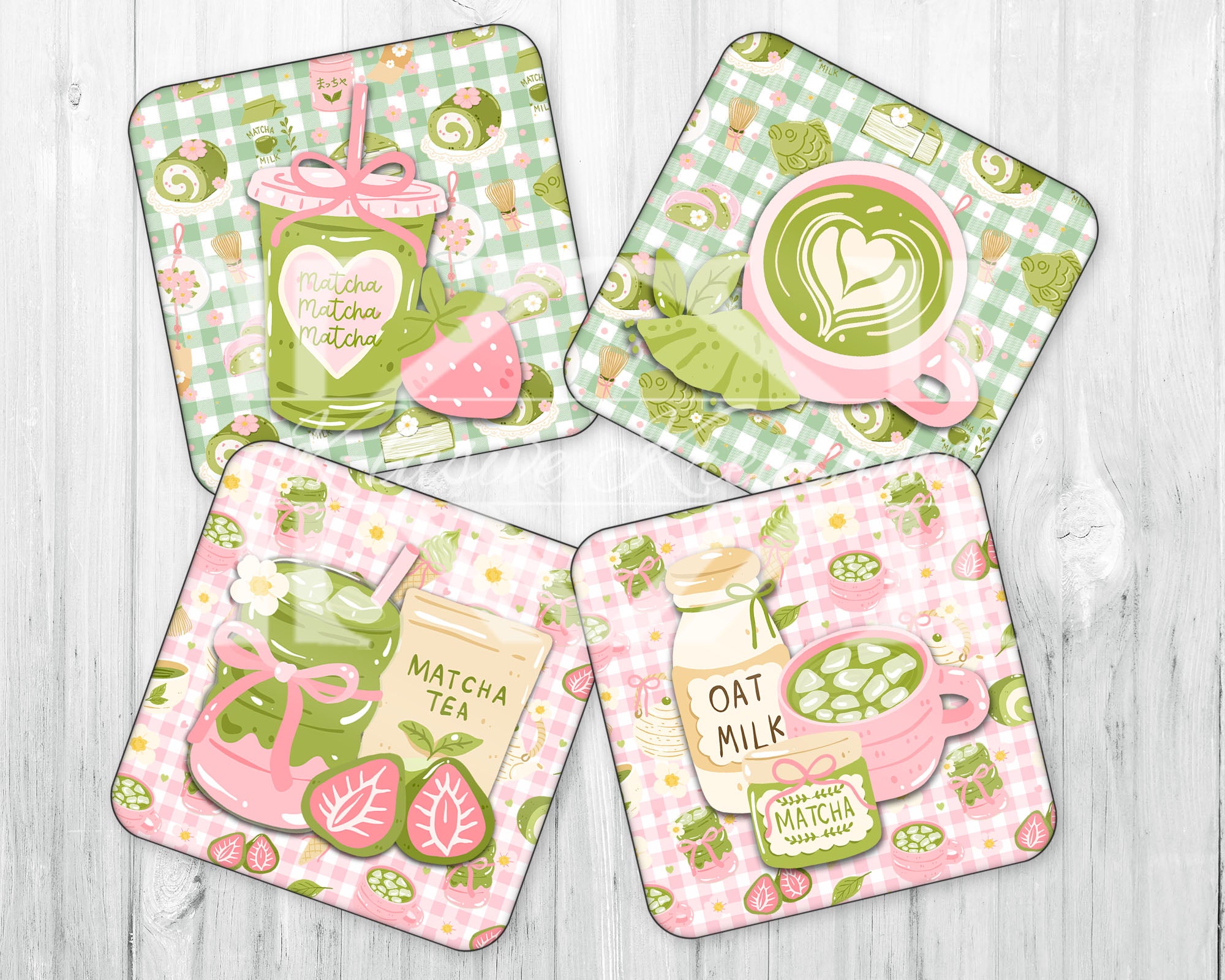 Drink Coaster Set • Matcha Matcha • Set of 4