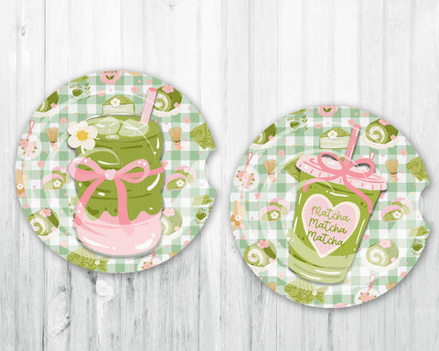 Neoprene Car Coasters • Set of 2 • Matcha Matcha