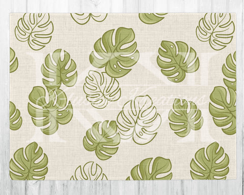 Linen Placemat • Accent Mat • Monstera