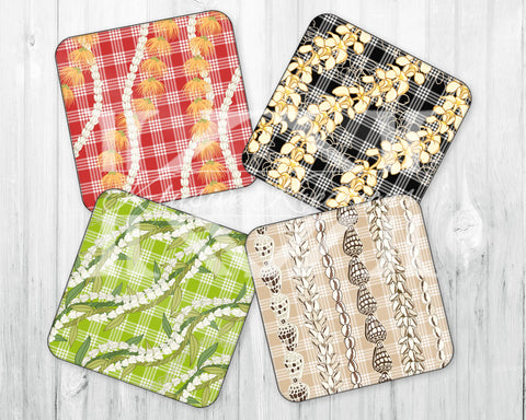 Drink Coaster Set • Palaka & Lei (2) • Set of 4