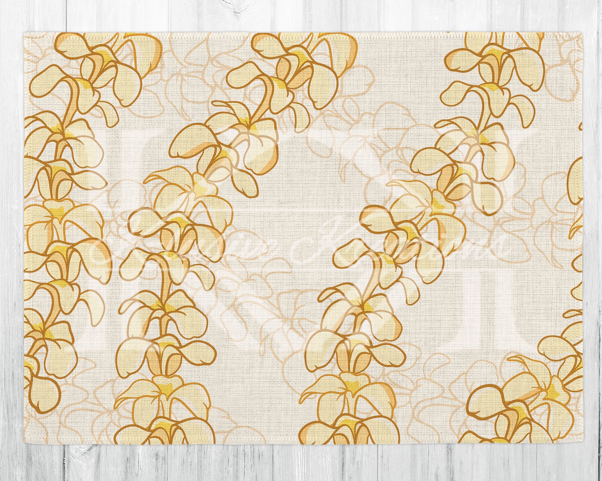 Linen Placemat • Accent Mat • Plumeria