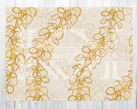 Linen Placemat • Accent Mat • Plumeria
