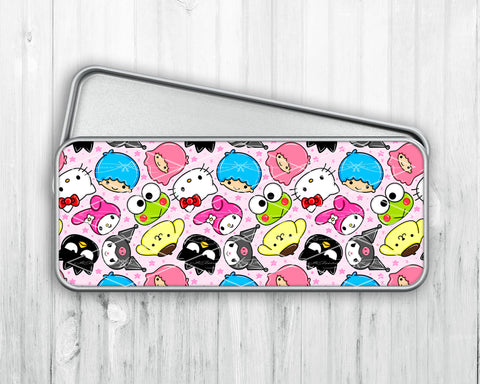 Pencil/Pen Tin Case • Kawaii Friends Faces