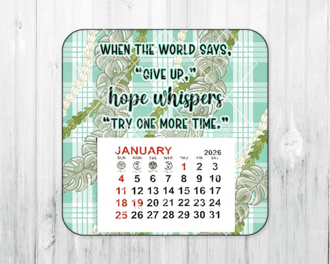 2026 Mini Magnetic Calendar • Tiffany Blue Palaka • Pikake Pakalan Monstera