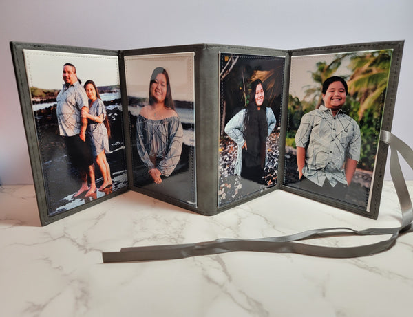 Foldable Leather Photo Panel Frame • Keepsake