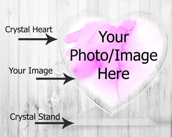 Glass Crystal Heart • Photo Personalization