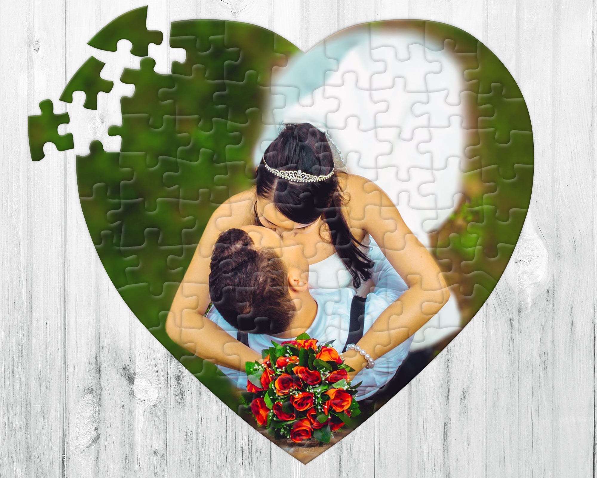 75 Piece Heart Shaped Puzzle • Photo Personalization • Keepsake
